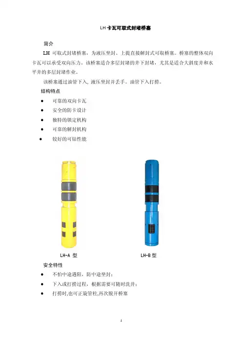 T414CH可取式桥塞资料