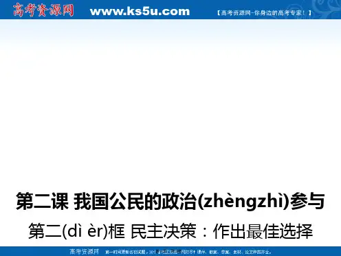 湖北省沙市第五中学高中政治必修2课件22民主决策作出最佳选择