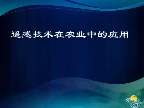 遥感技术在农业中的应用ppt课件