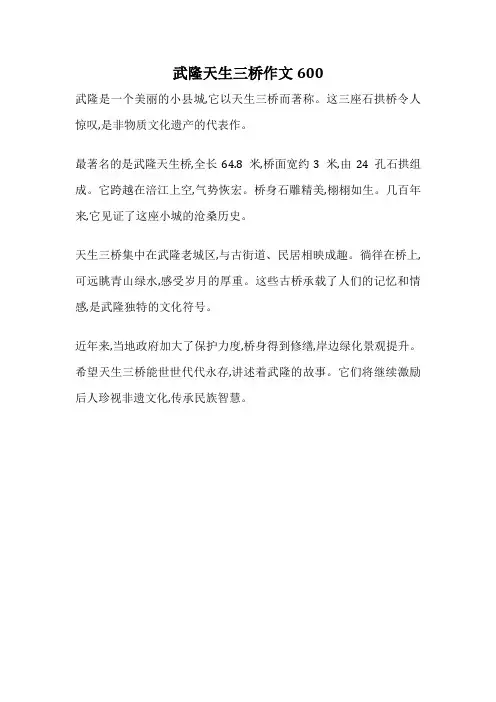 武隆天生三桥作文600