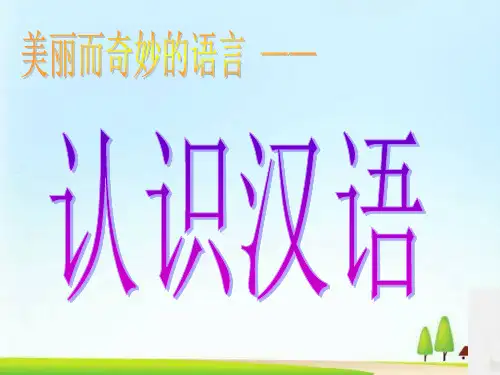 人教《语言文字应用》第1课走进汉语的世界《 第一节 美丽而奇妙的语言》(25张PPT)课件