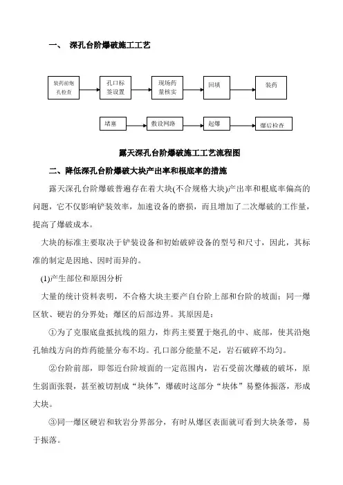 深孔台阶爆破施工工艺