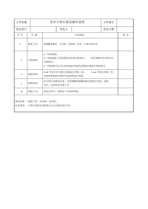 室外大理石保洁操作流程