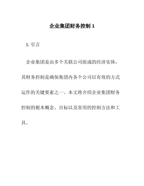 企业集团财务控制1