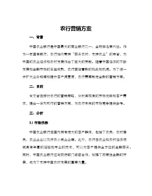 农行营销方案