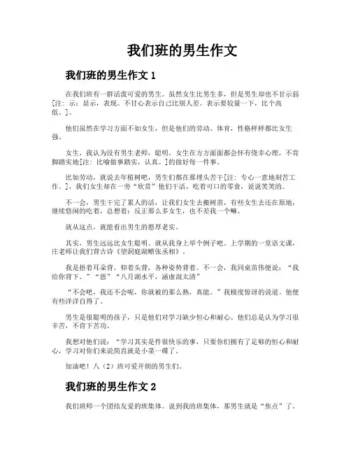 我们班的男生作文