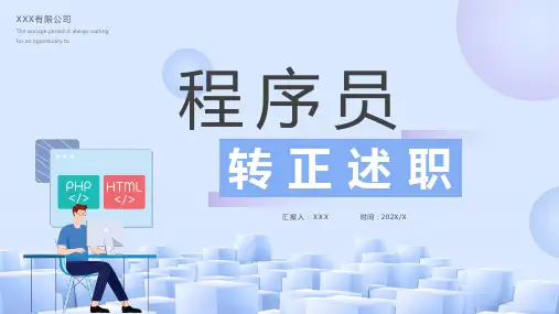 程序员转正述职报告PPT模板
