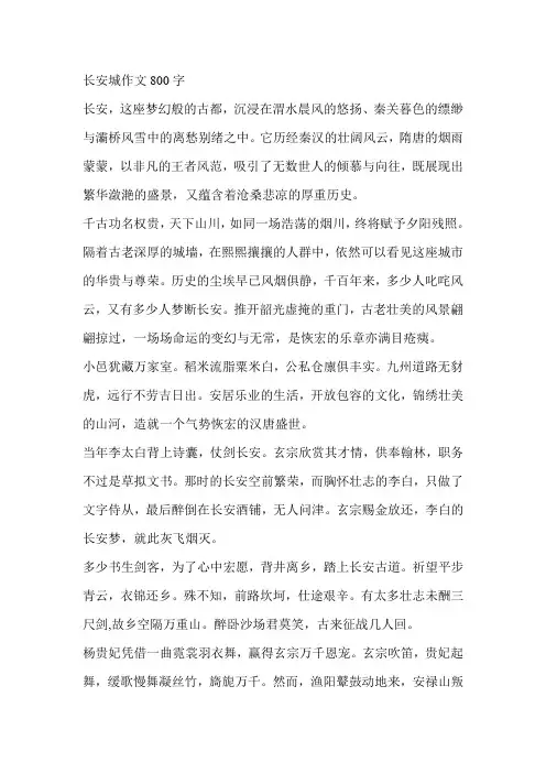 长安城作文800字