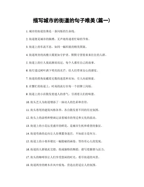 描写城市的街道的句子唯美(精选两篇)