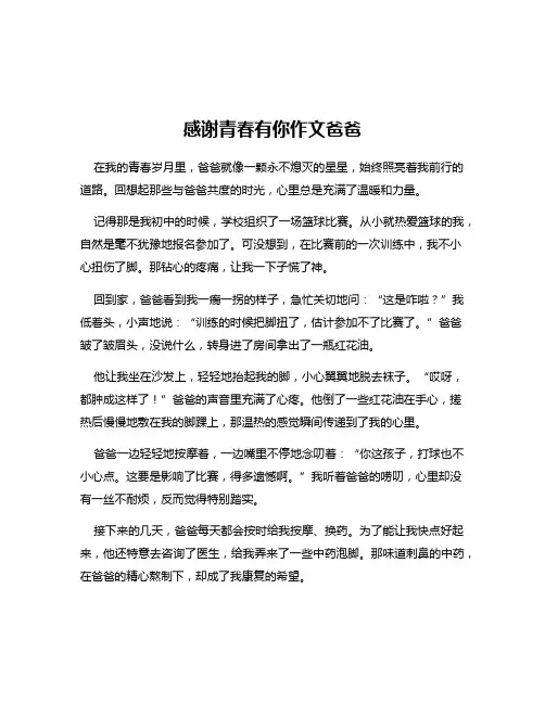 感谢青春有你作文爸爸