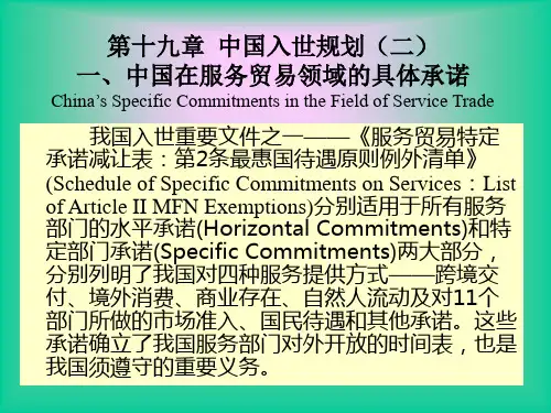 WTO规则中英文教程第十九章  中国入世规划(二)