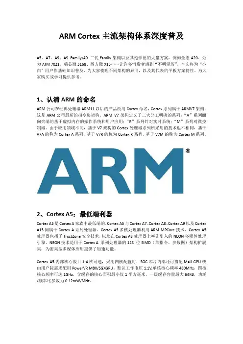 认识ARM Cortex主流架构体系