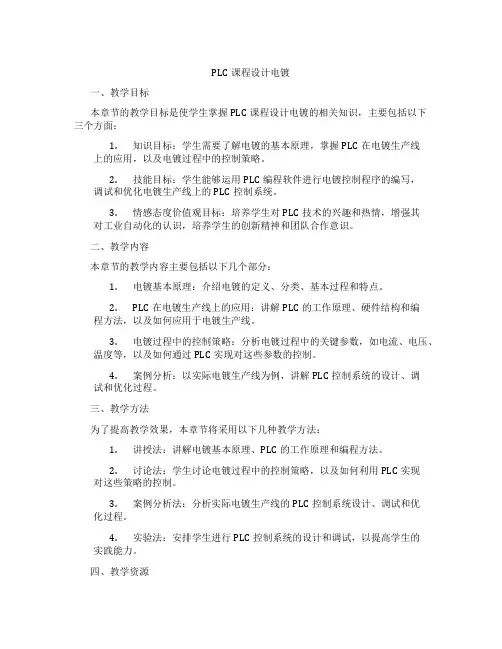 PLC课程设计电镀