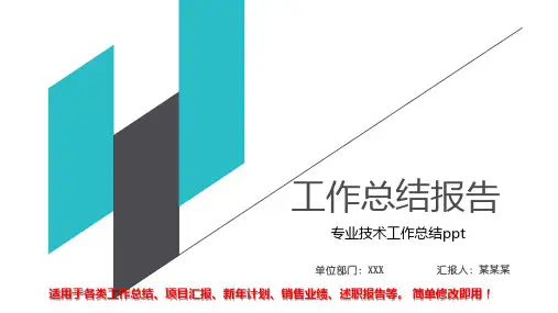 【通用】专业技术工作总结ppt