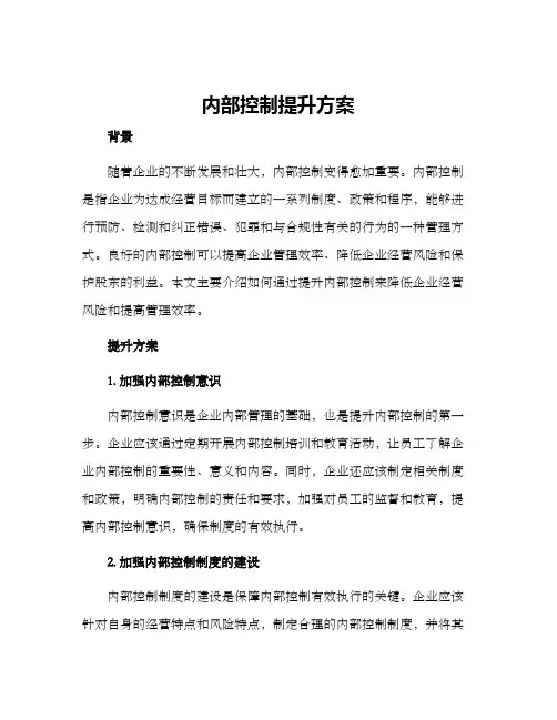 内部控制提升方案
