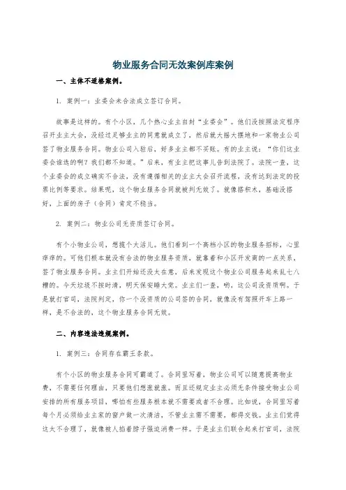 物业服务合同无效案例库案例