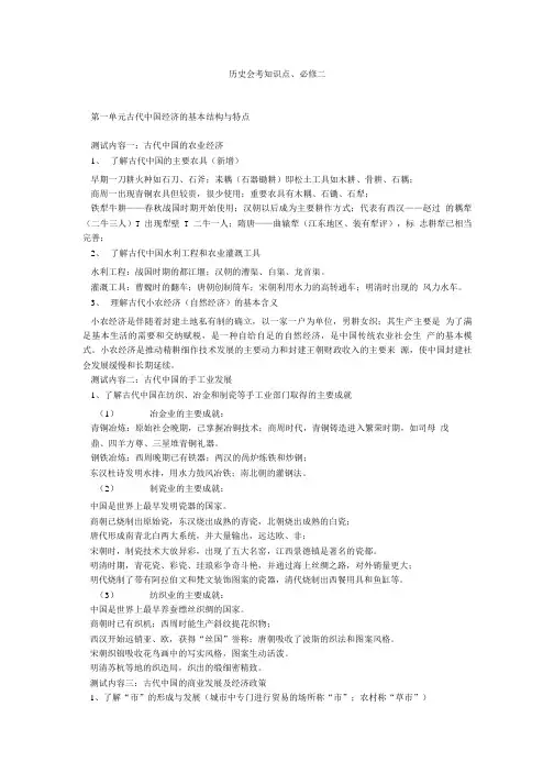 历史会考知识点、必修二.doc