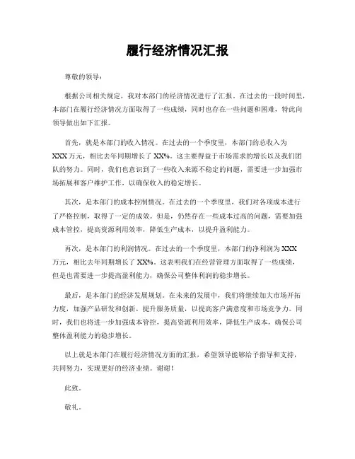 履行经济情况汇报