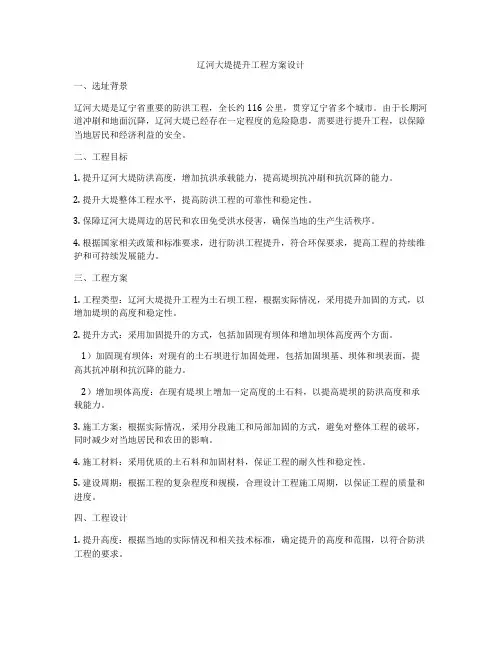 辽河大堤提升工程方案设计