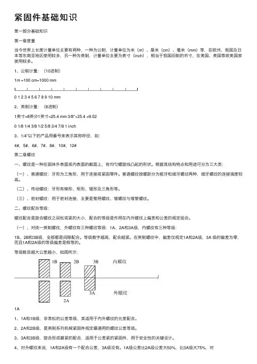 紧固件基础知识