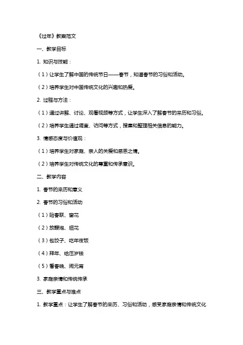 《过年》教案范文