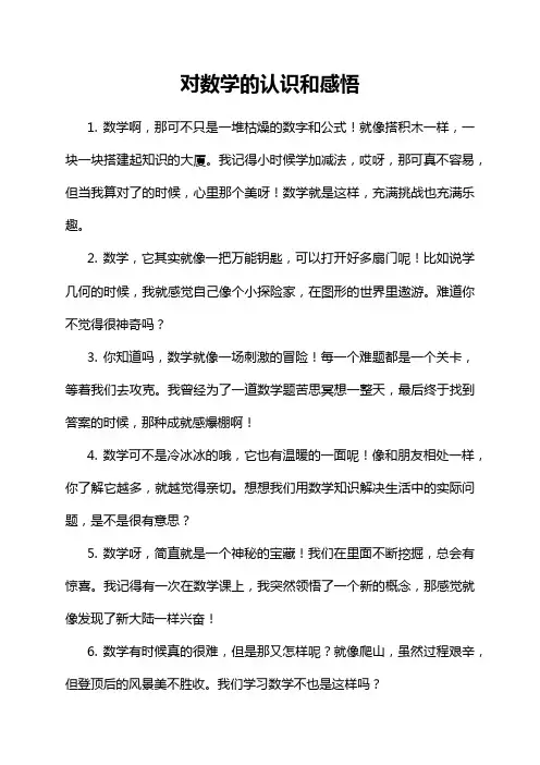 对数学的认识和感悟