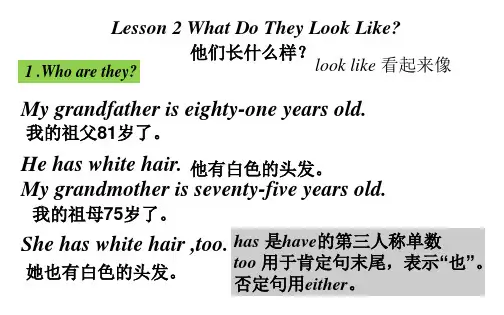 冀教版五年级上册英语Lesson2 What Do They Look Like？