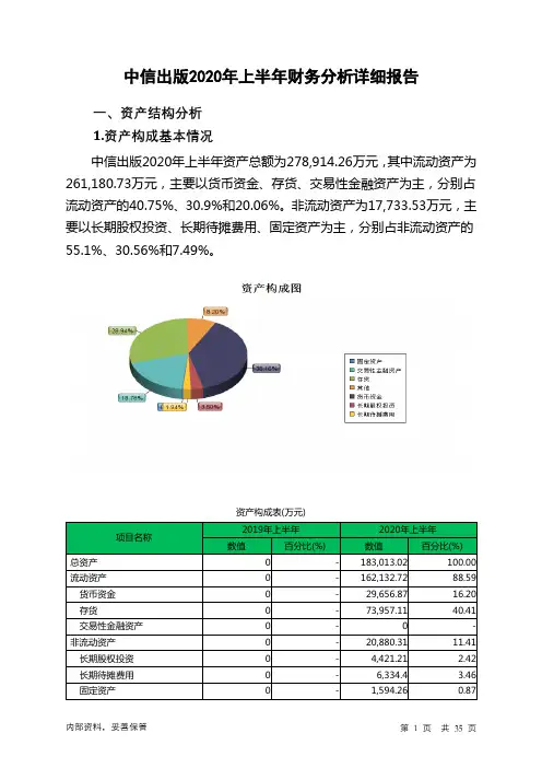 中信出版2020年上半年财务分析详细报告