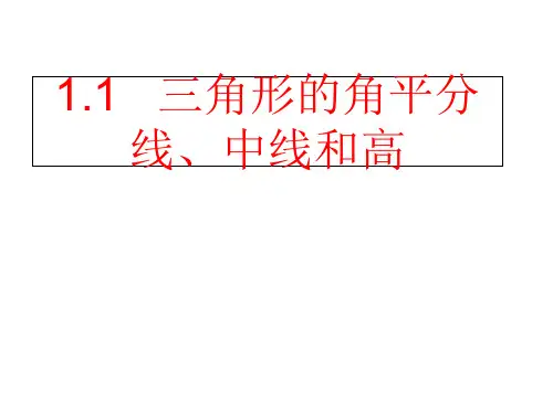 三角形的角平分线、中线和高