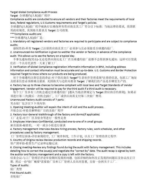 Target 全球遵约(人权)验厂程序