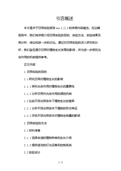 日照实验报告doc2024