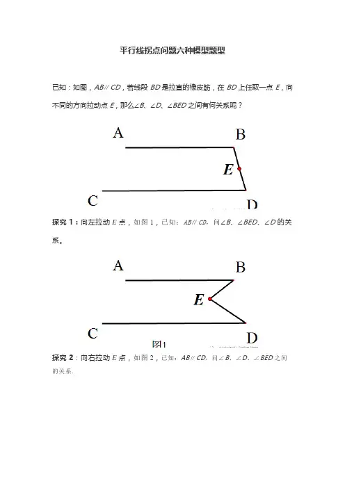 平行线拐点问题六种模型题型
