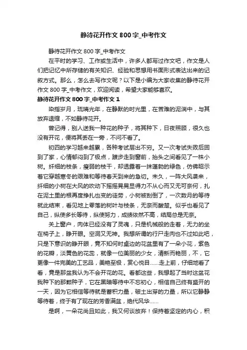 静待花开作文800字_中考作文