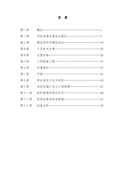 绿色农产品深加工项目可行性研究报告