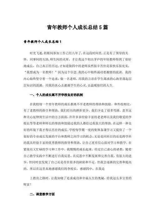 青年教师个人成长总结5篇