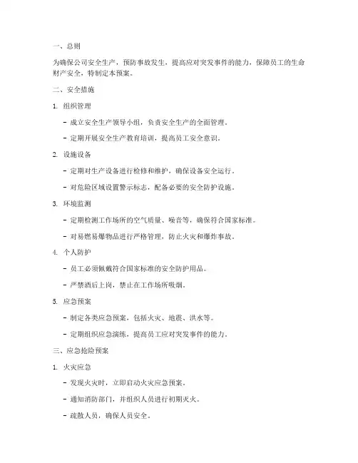 安全措施及应急抢险预案