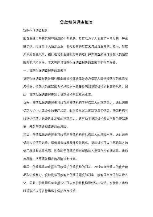 贷款担保调查报告