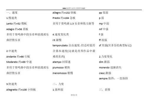 音乐术语大全