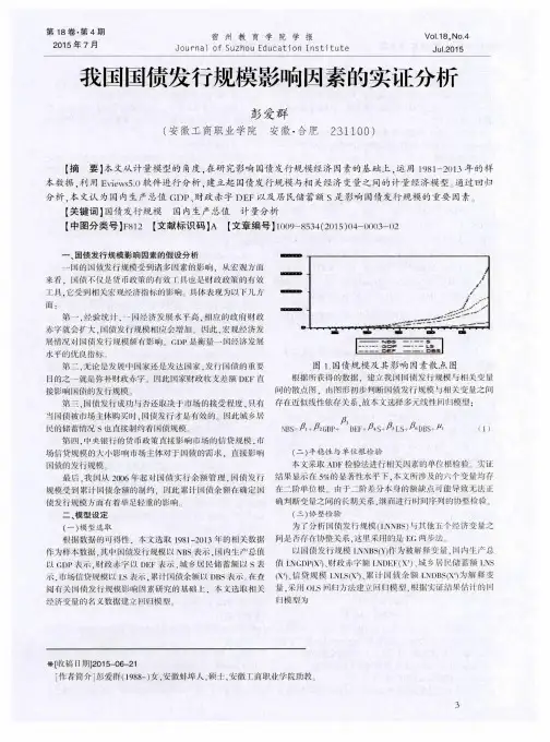我国国债发行规模影响因素的实证分析