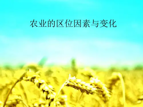 高中地理 人教版必修二3.1农业的区位因素及其变化(共24张ppt)
