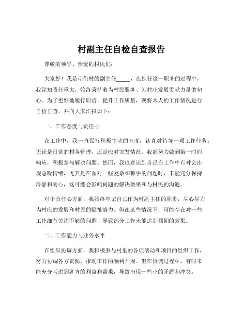 村副主任自检自查报告