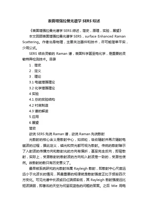 表面增强拉曼光谱学SERS综述