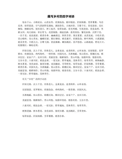 描写乡村的四字词语