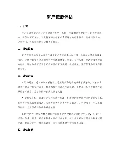 矿产资源评估