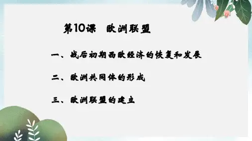 九年级历史下册第四单元第10课欧洲联盟课件1岳麓版