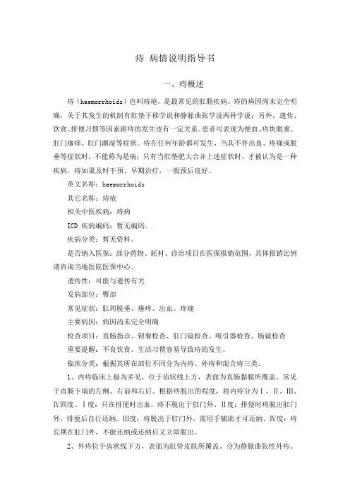 痔 病情说明指导书