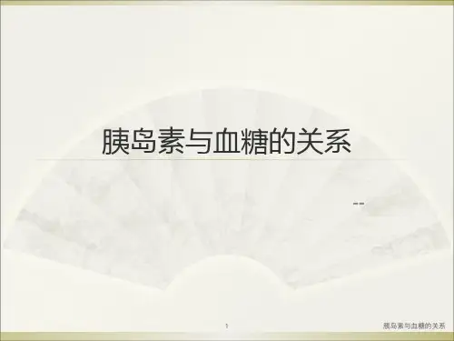 胰岛素与血糖的关系PPT课件