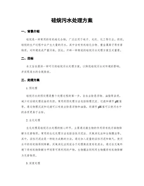 硅烷污水处理方案