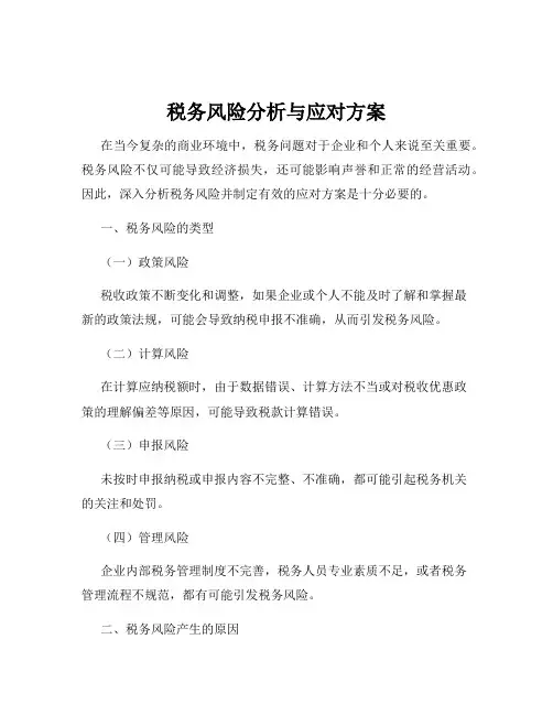 税务风险分析与应对方案