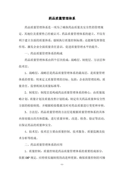 药品质量管理体系